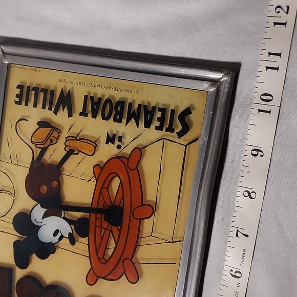 Walt Disney 70th Anniversary Mickey Mouse in Steamboat Willie Glass Hanging - Picture 5 of 8